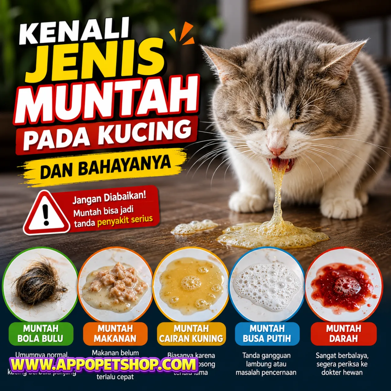 Kenali Jenis Muntah Pada Kucing dan Bahayanya Sebelum Terlambat
