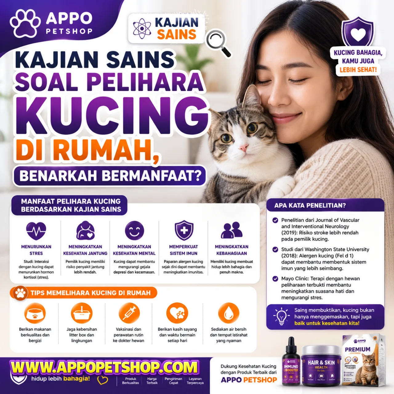 Kajian Sains Soal Pelihara Kucing di Rumah, Benarkah Bermanfaat untuk Kesehatan Fisik dan Mental?