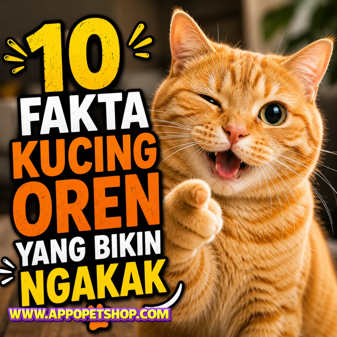 10 Fakta Kucing Oren yang Bikin Ngakak