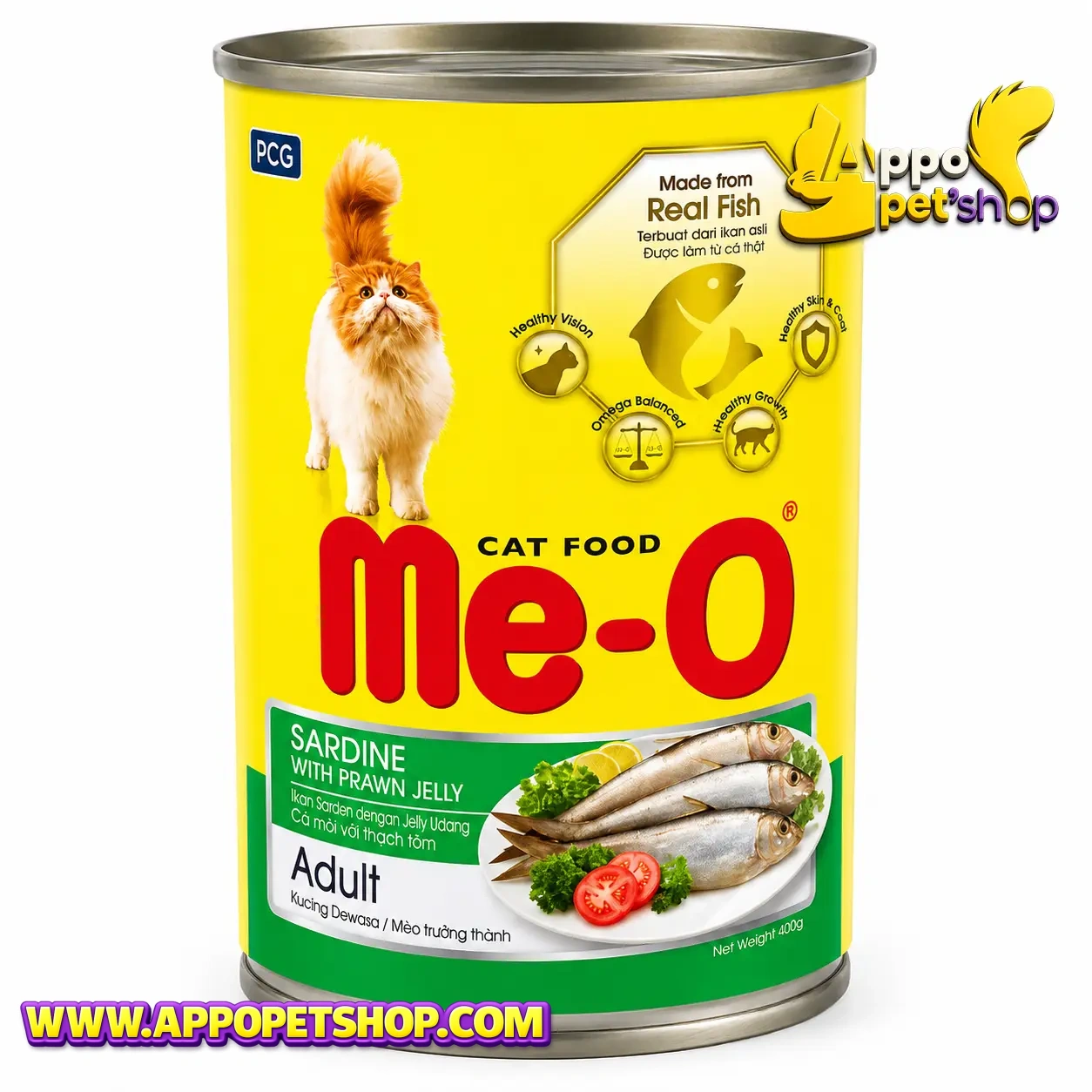 MEO KALENG all variant ADULT Sardine in Prawn Jelly