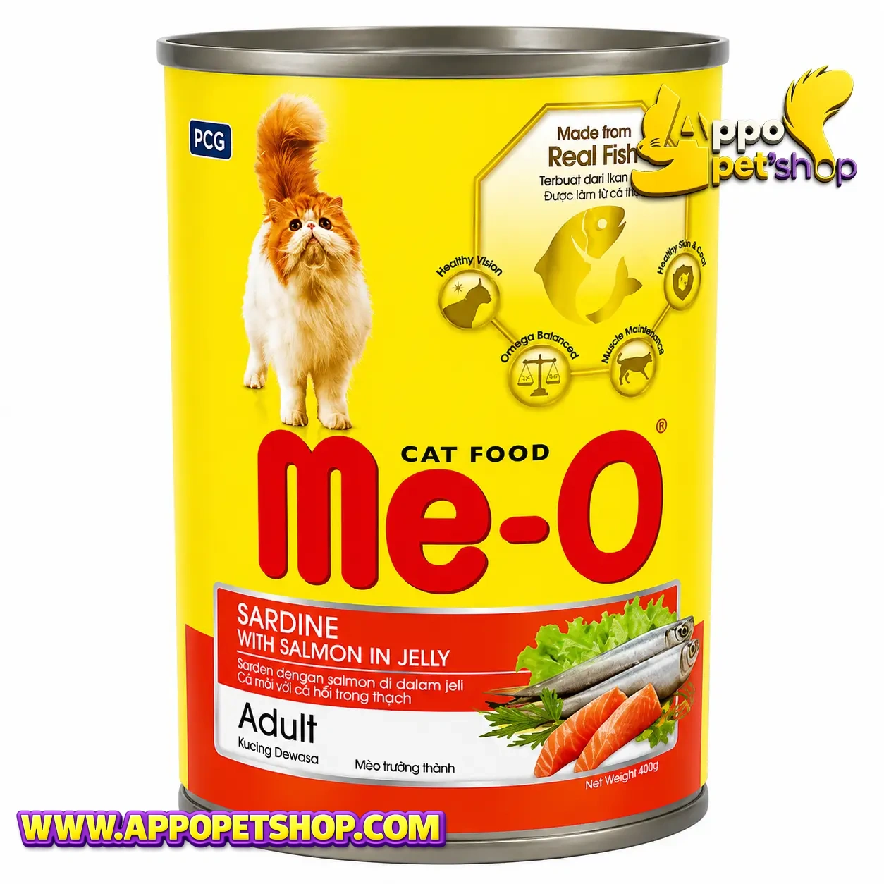 MEO KALENG all variant ADULT Sardine with Salmon in Jelly