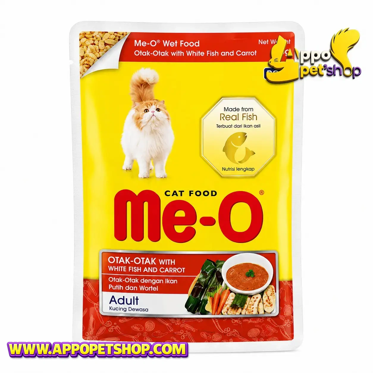 MEO SACHET all variant ADULT Otak Otak with White Fish and Carrot