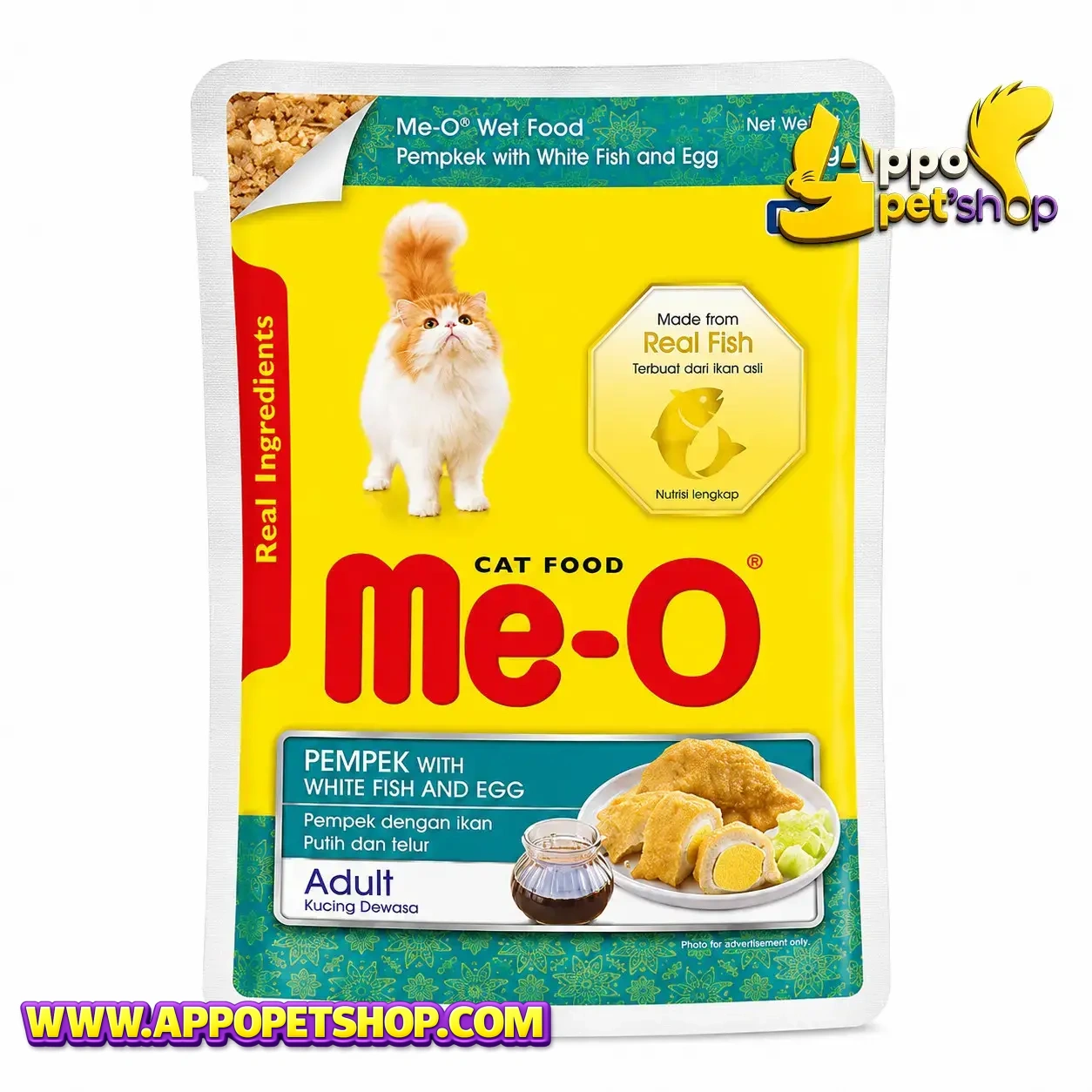 MEO SACHET all variant ADULT Pempek with White Fish and Egg