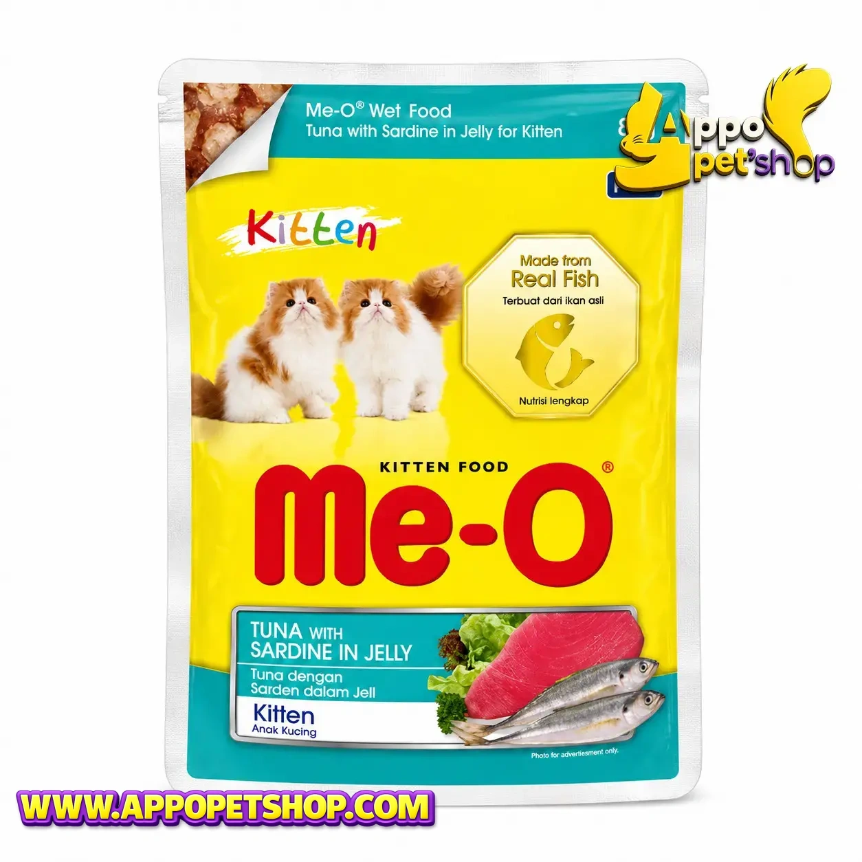 MEO SACHET all variant KITTEN Tuna with Sardine in Jelly